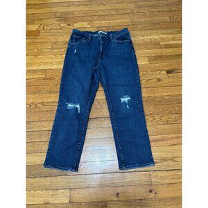 Levi's Womens 724 High Rise Straight Crop Jeans Sz 32 Blue Stretch Denim Casual
